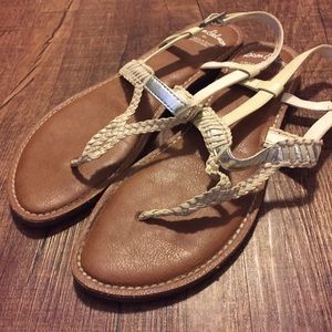 Sam Edelman Sandals in Cream and Metallic